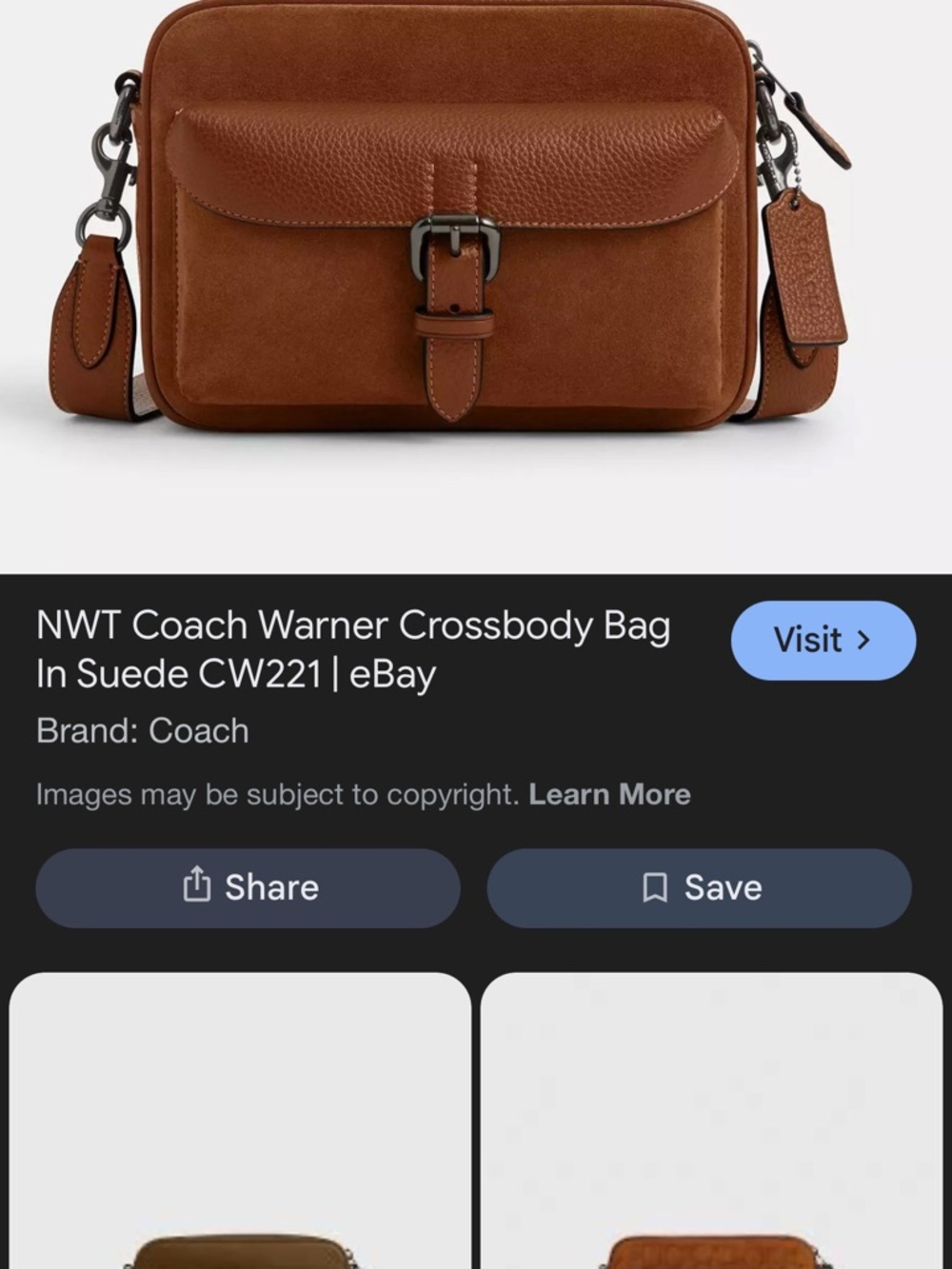 Coach Warner Crossbody Bag in Brown